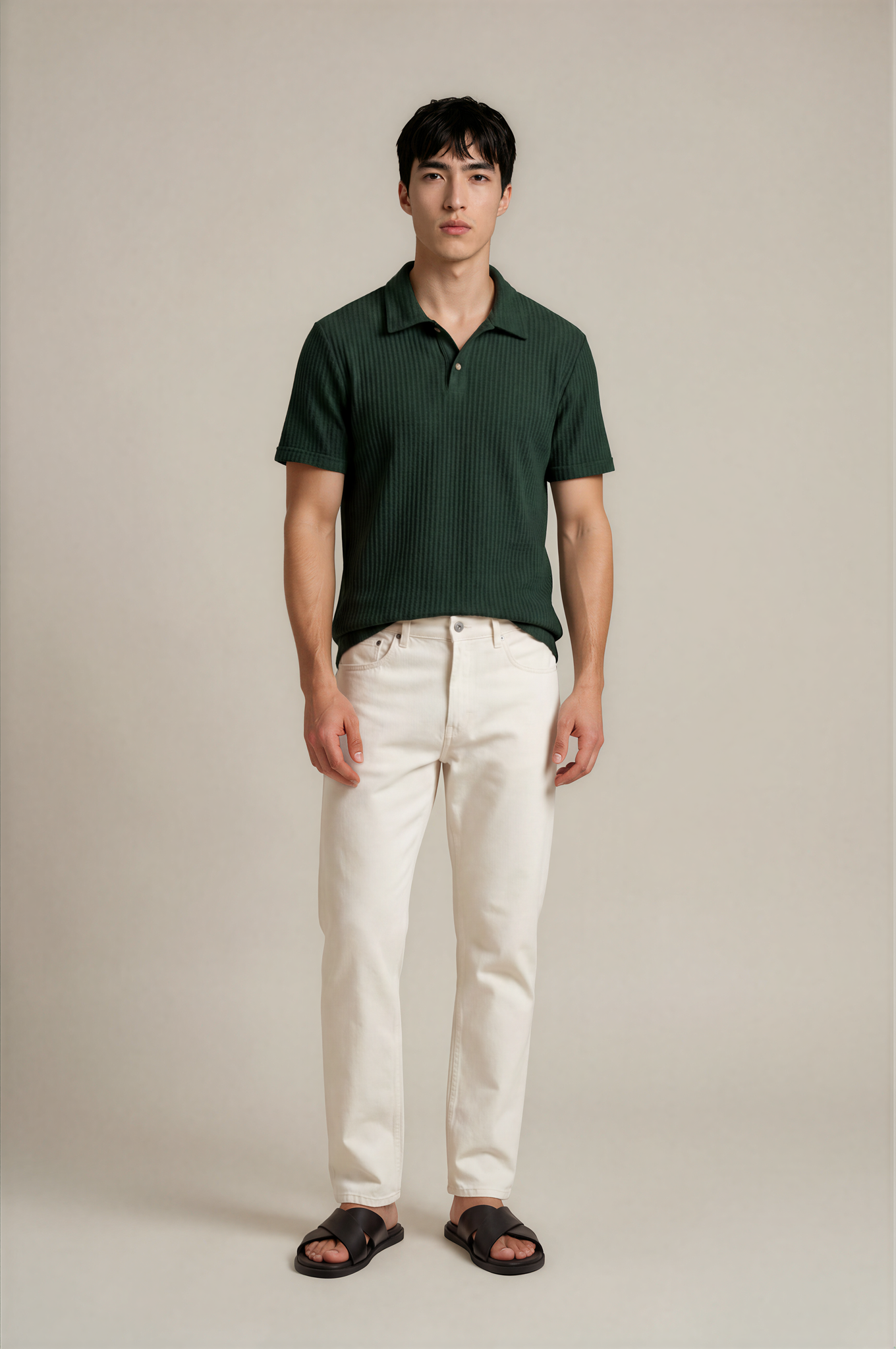 Diamond-Pattern Knit Polo