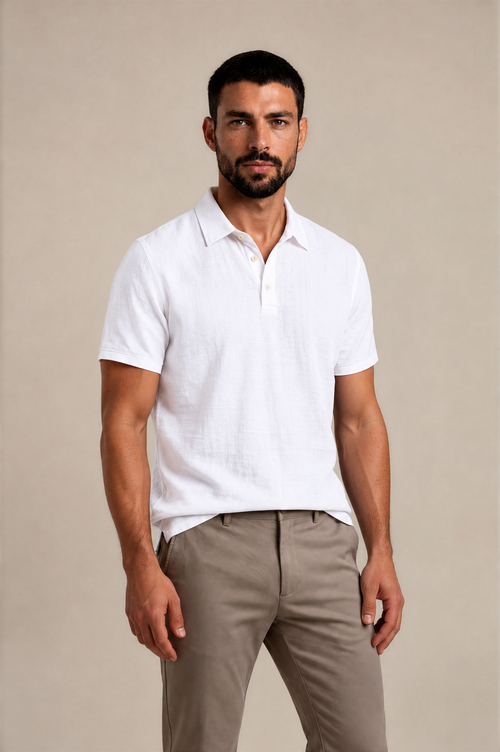 Classic Linen Polo Shirt