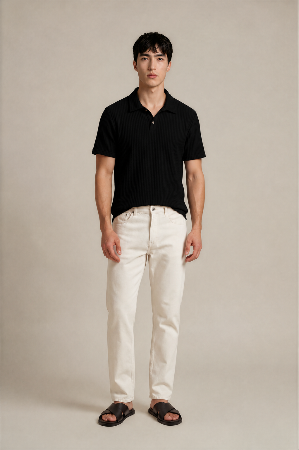 Diamond-Pattern Knit Polo