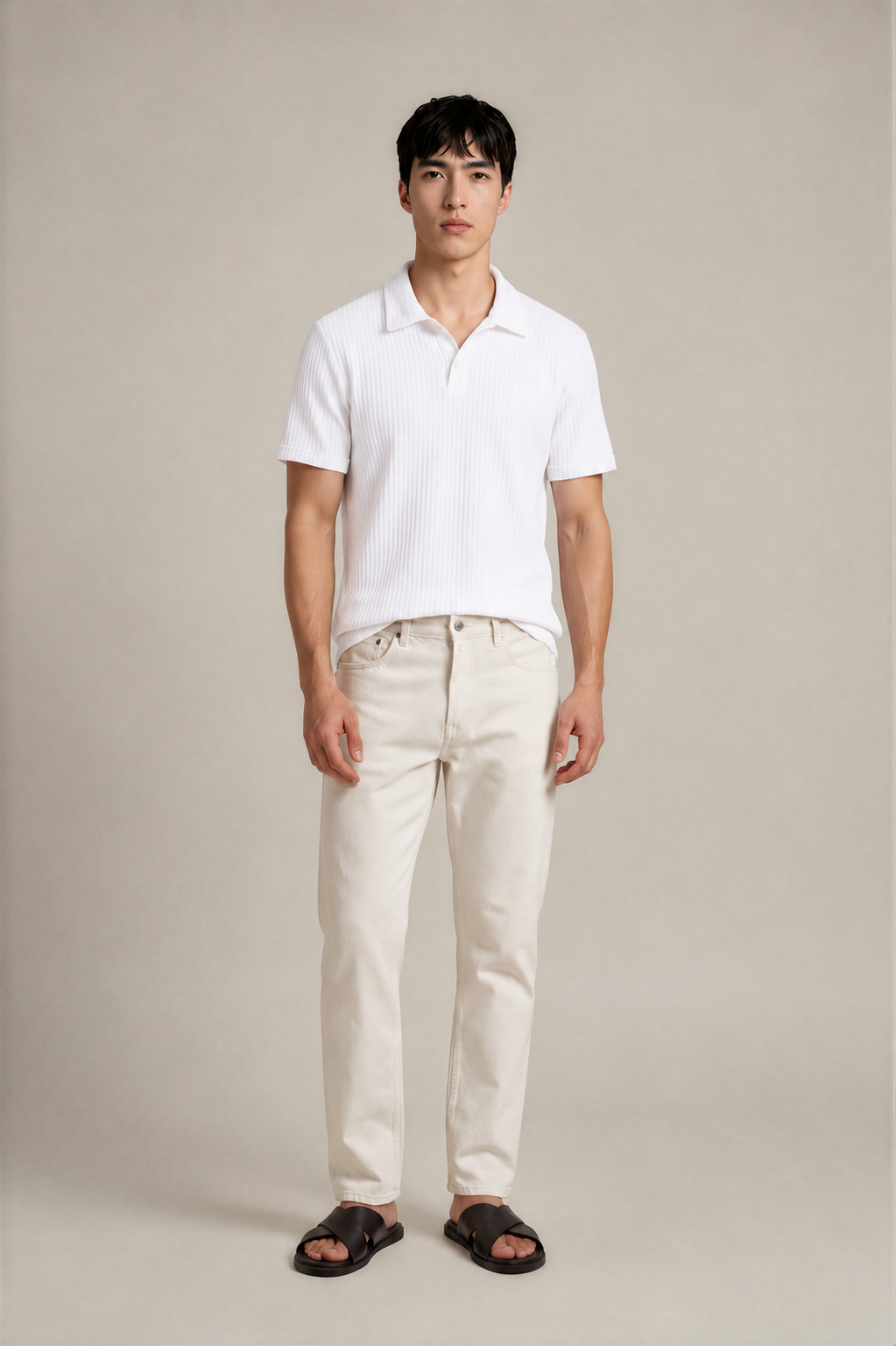 Diamond-Pattern Knit Polo