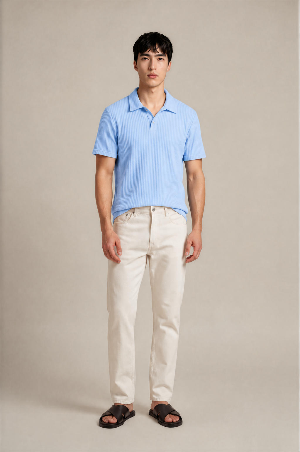 Diamond-Pattern Knit Polo