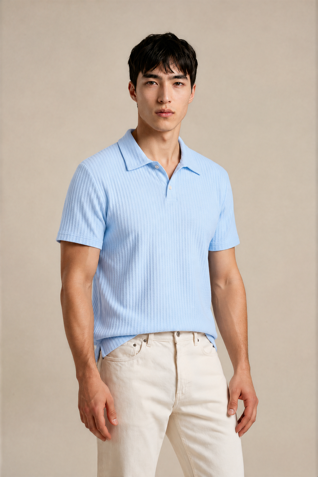 Diamond-Pattern Knit Polo