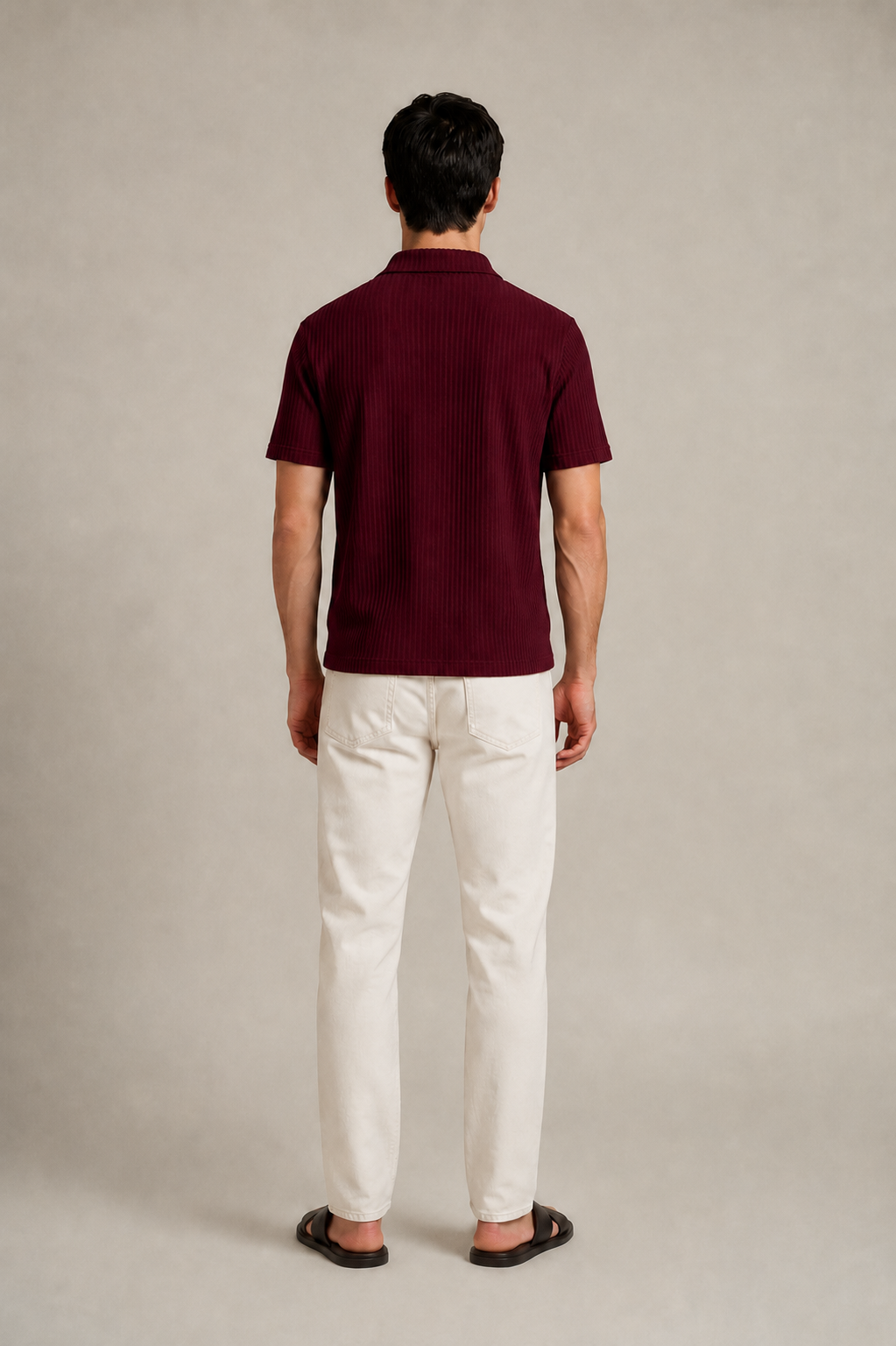Diamond-Pattern Knit Polo