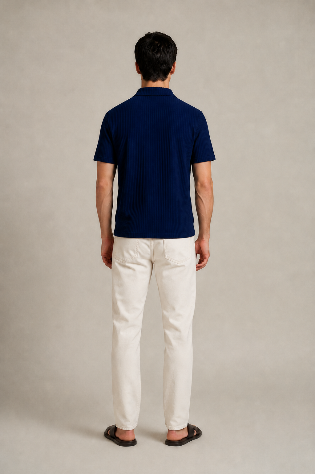 Diamond-Pattern Knit Polo