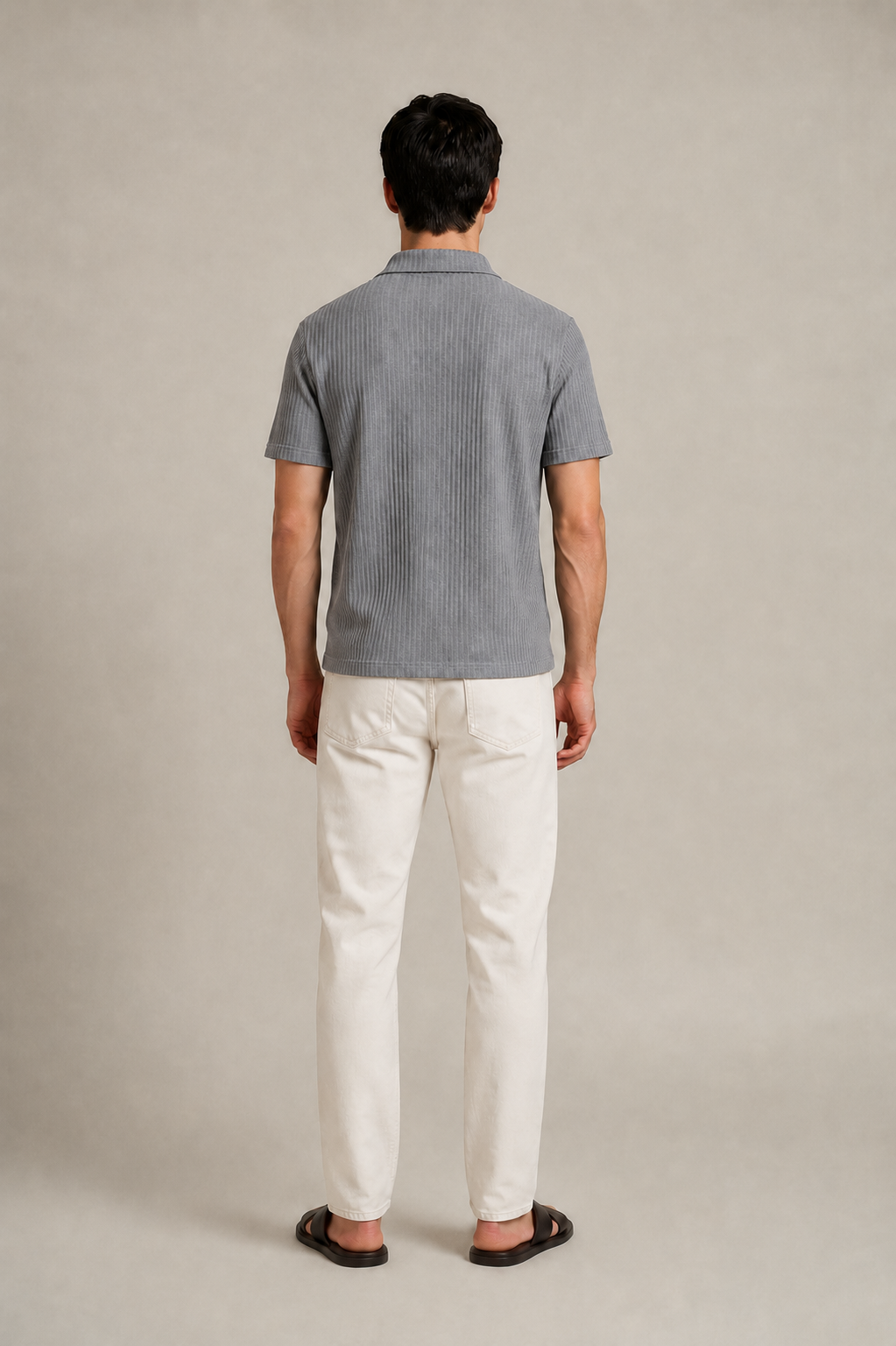 Diamond-Pattern Knit Polo