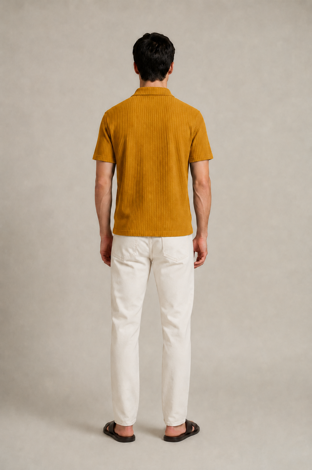 Diamond-Pattern Knit Polo