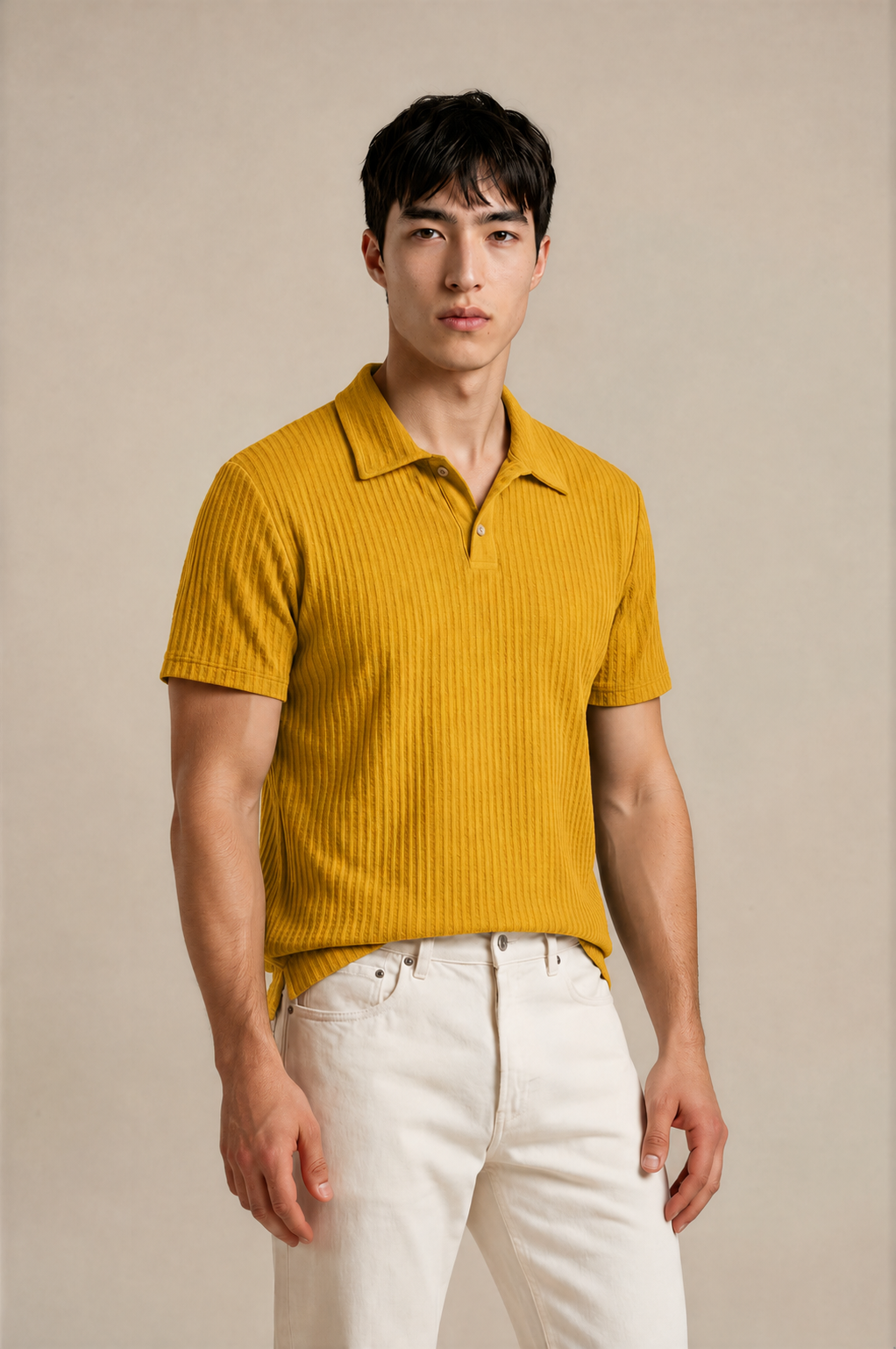 Diamond-Pattern Knit Polo