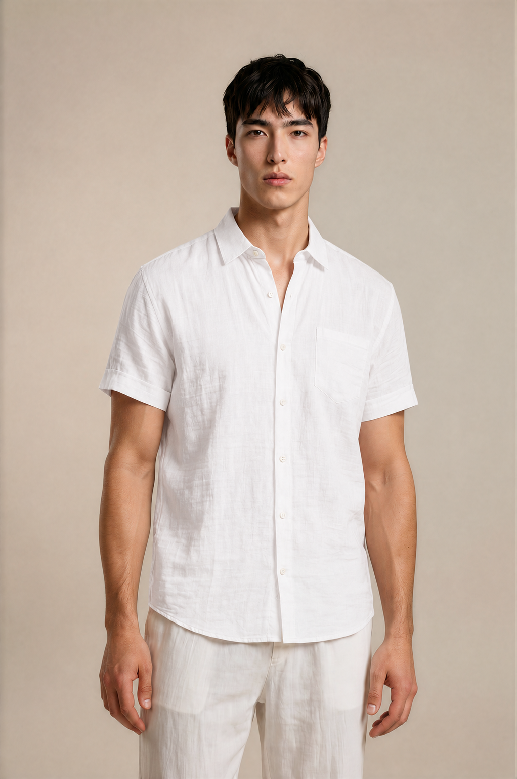 Classic Linen Button-Up Shirt