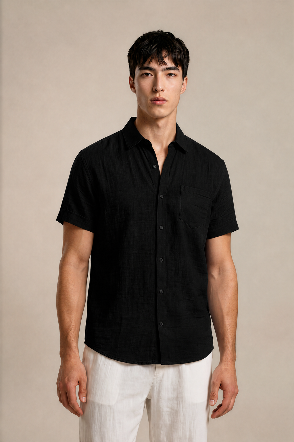 Classic Linen Button-Up Shirt