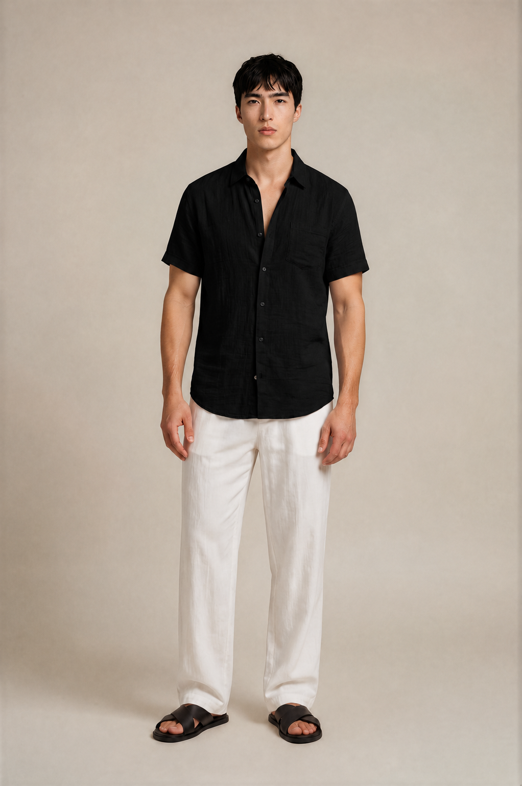 Classic Linen Button-Up Shirt