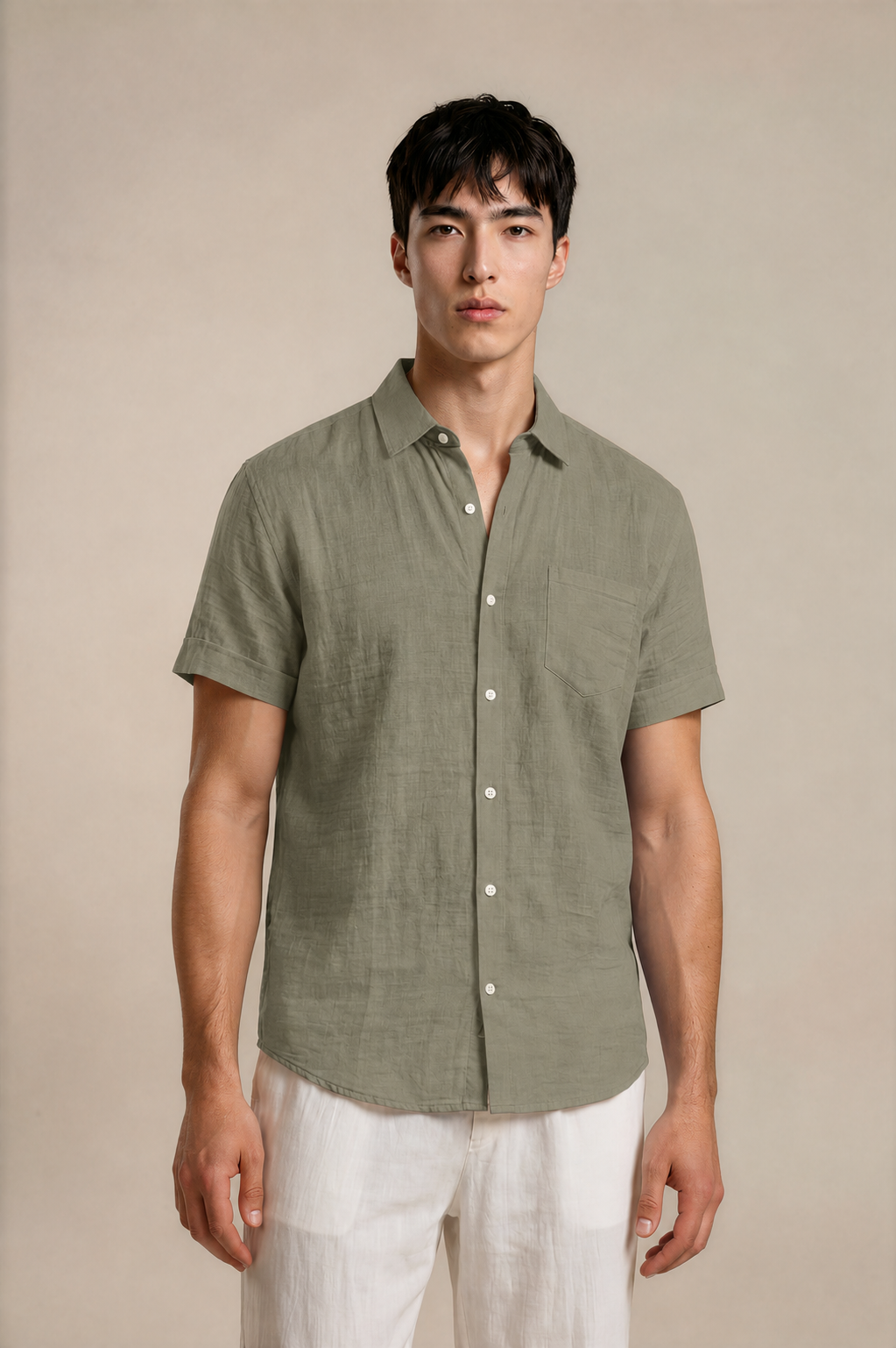 Classic Linen Button-Up Shirt