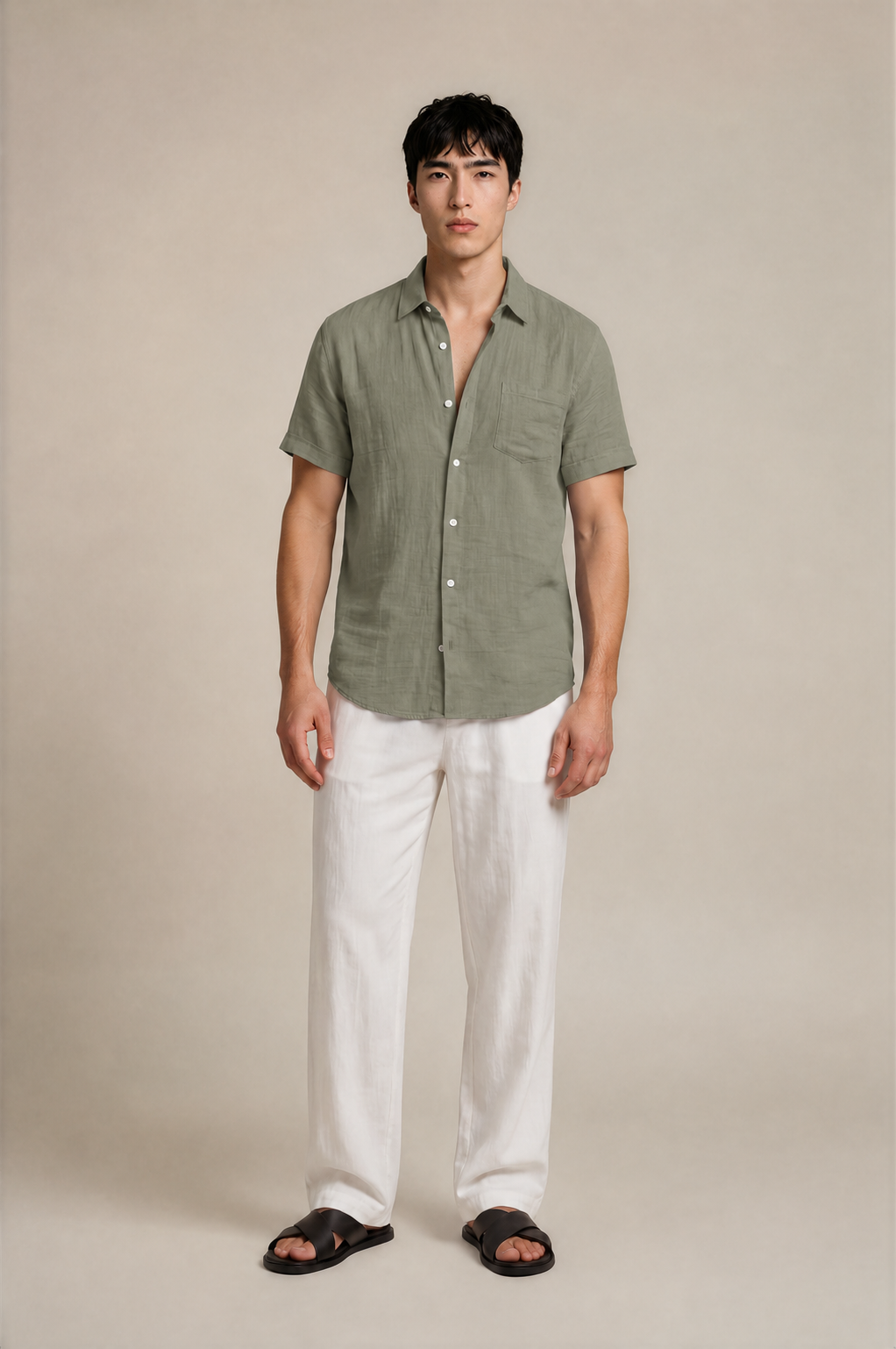 Classic Linen Button-Up Shirt