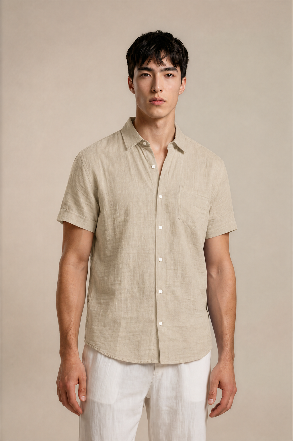 Classic Linen Button-Up Shirt