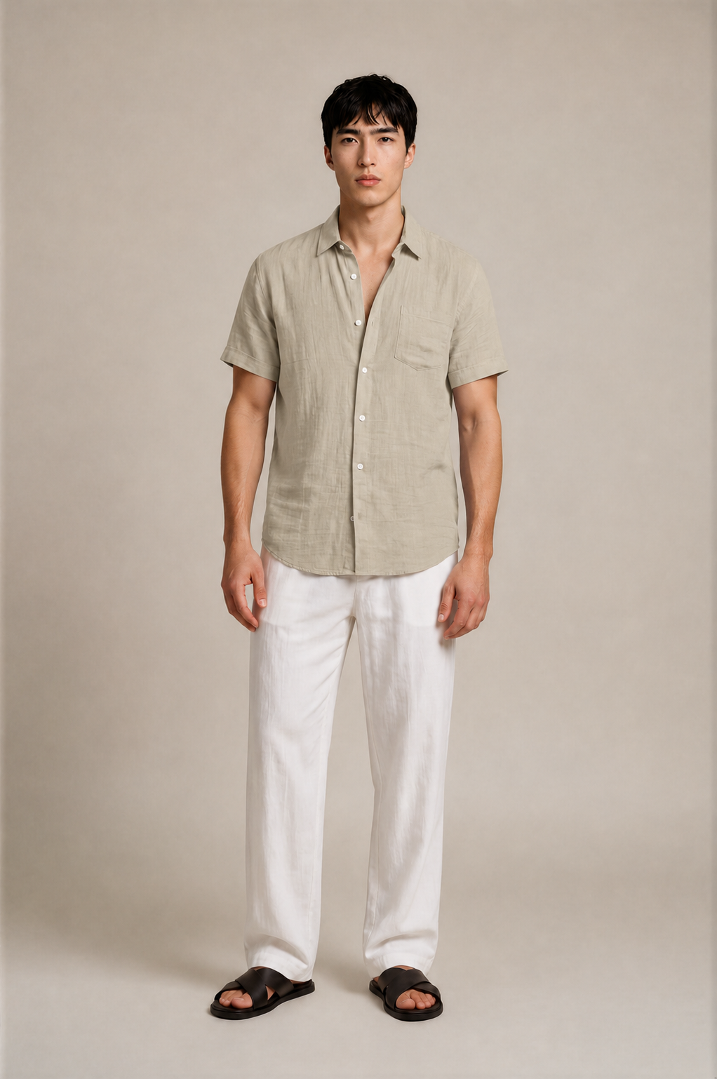 Classic Linen Button-Up Shirt