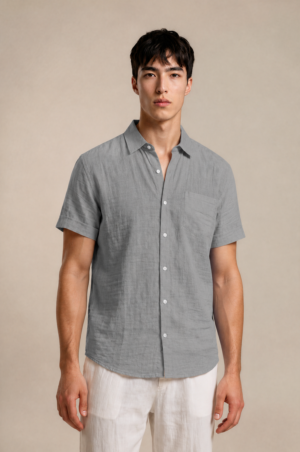 Classic Linen Button-Up Shirt