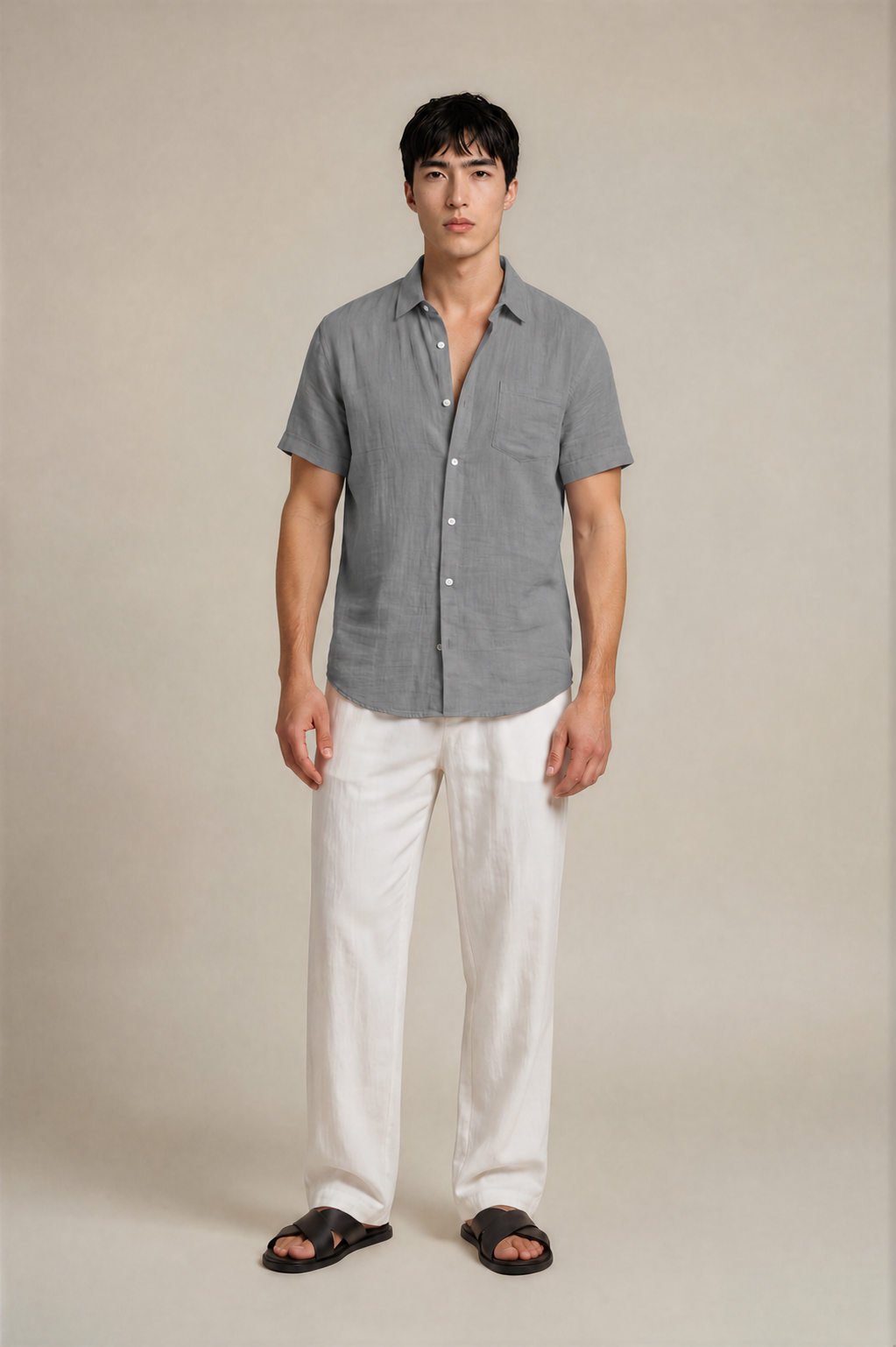 Classic Linen Button-Up Shirt