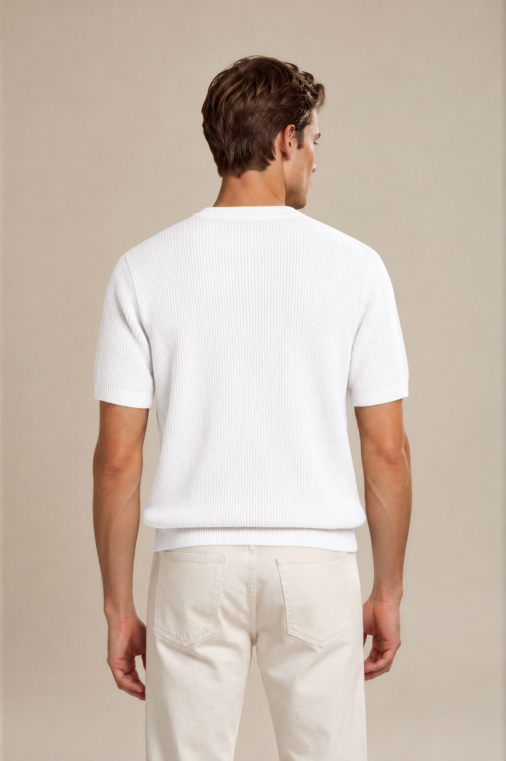 Round Neck Knitted T-Shirt