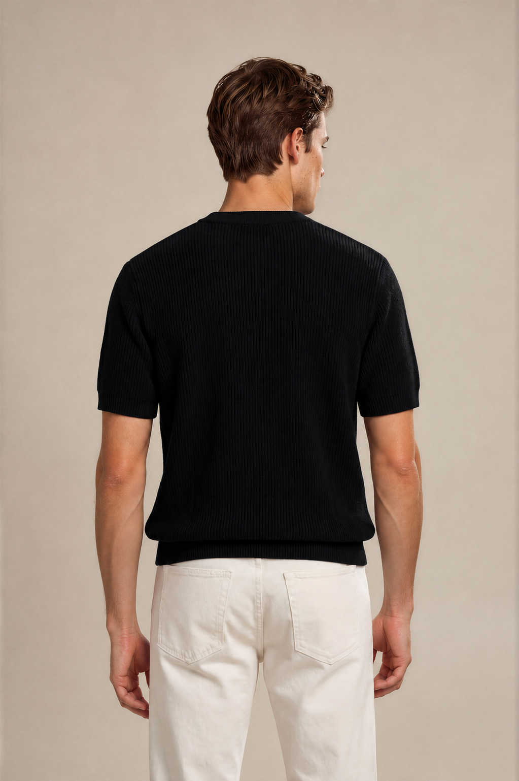 Round Neck Knitted T-Shirt