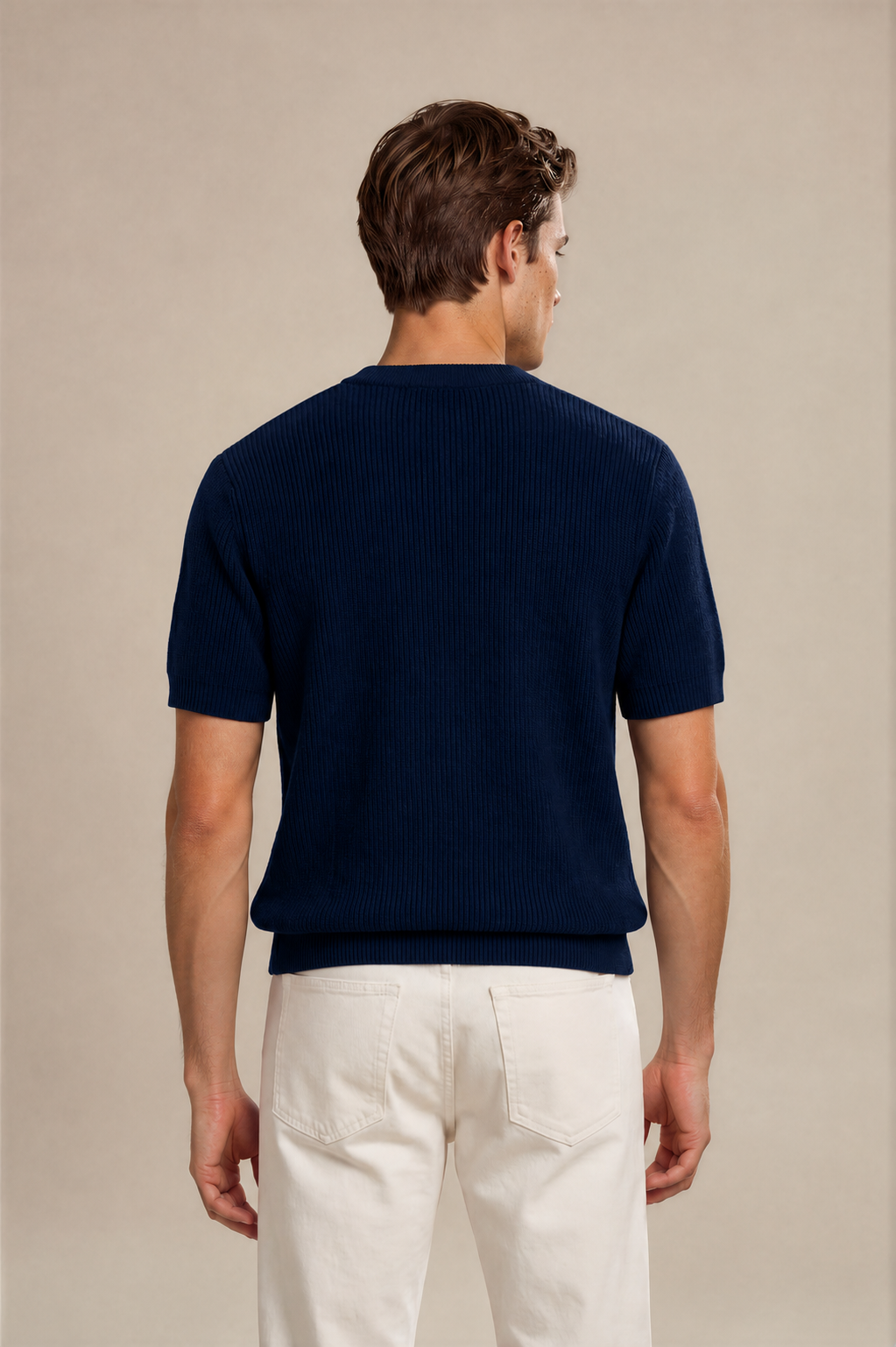 Round Neck Knitted T-Shirt