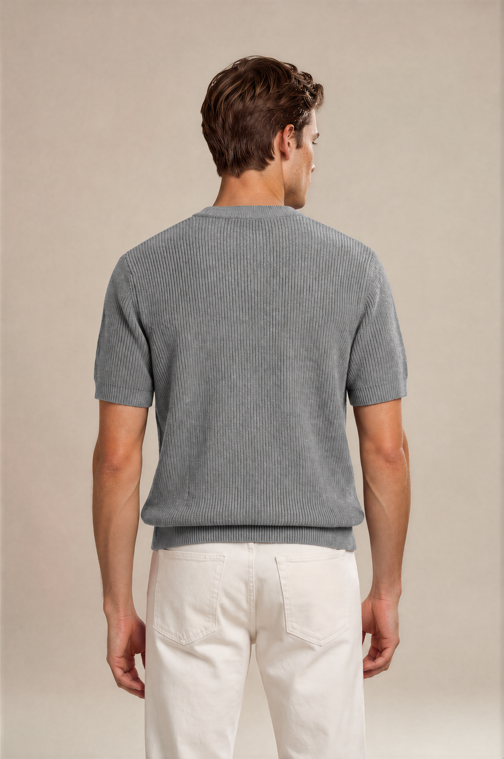 Round Neck Knitted T-Shirt