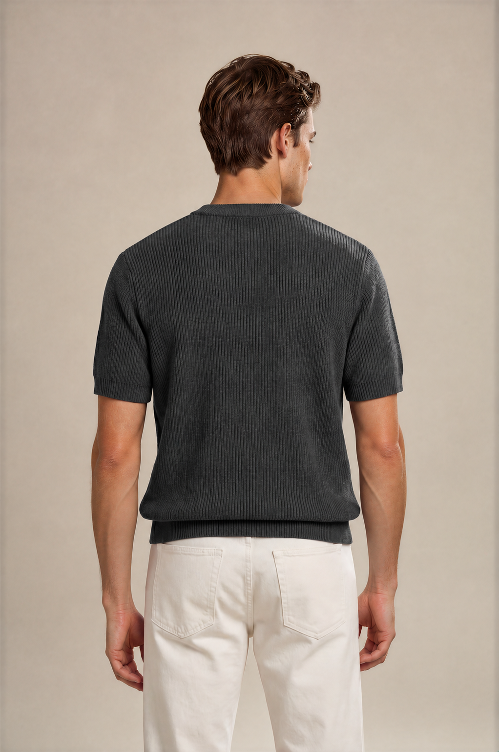 Round Neck Knitted T-Shirt