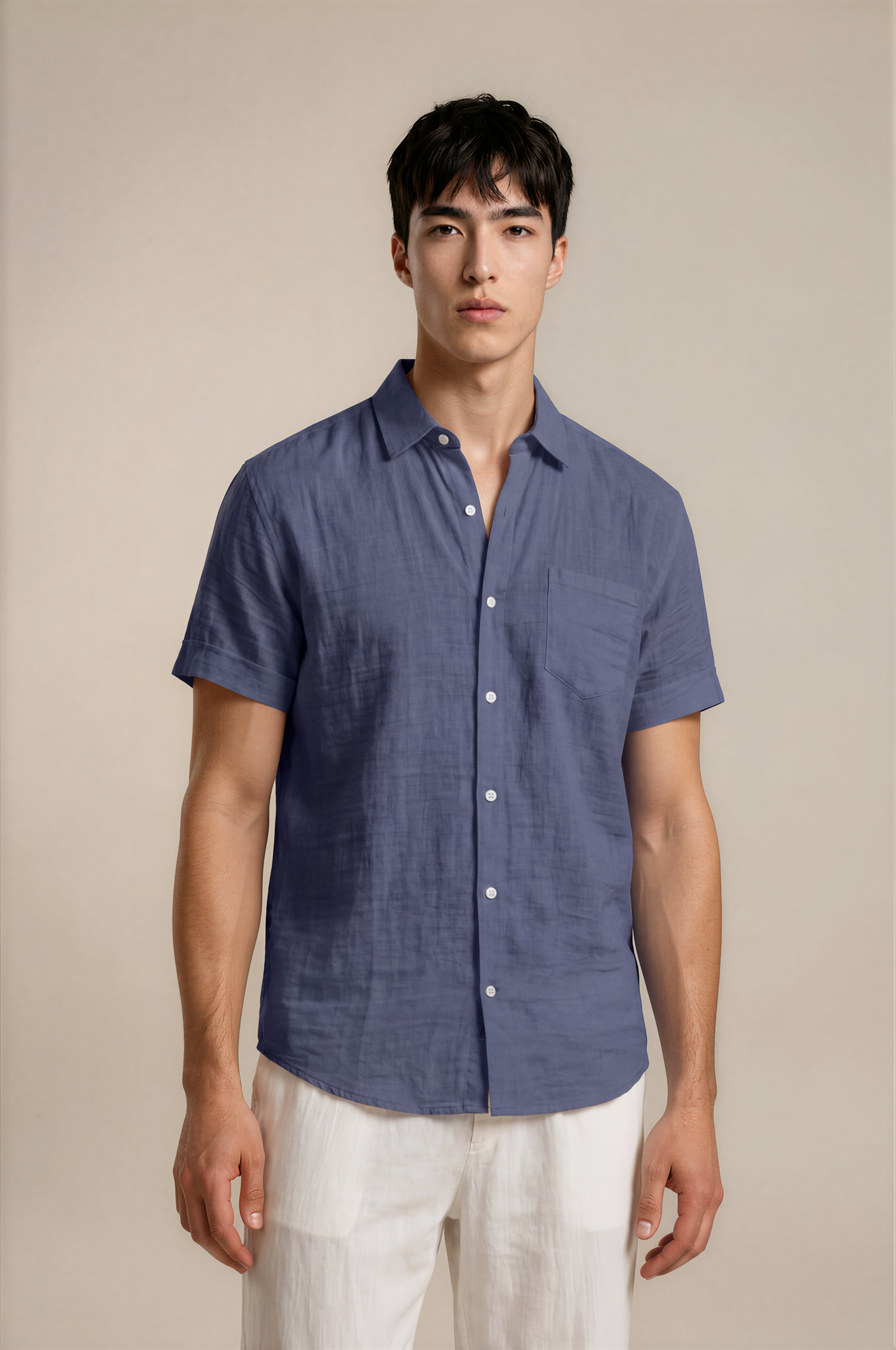 Classic Linen Button-Up Shirt