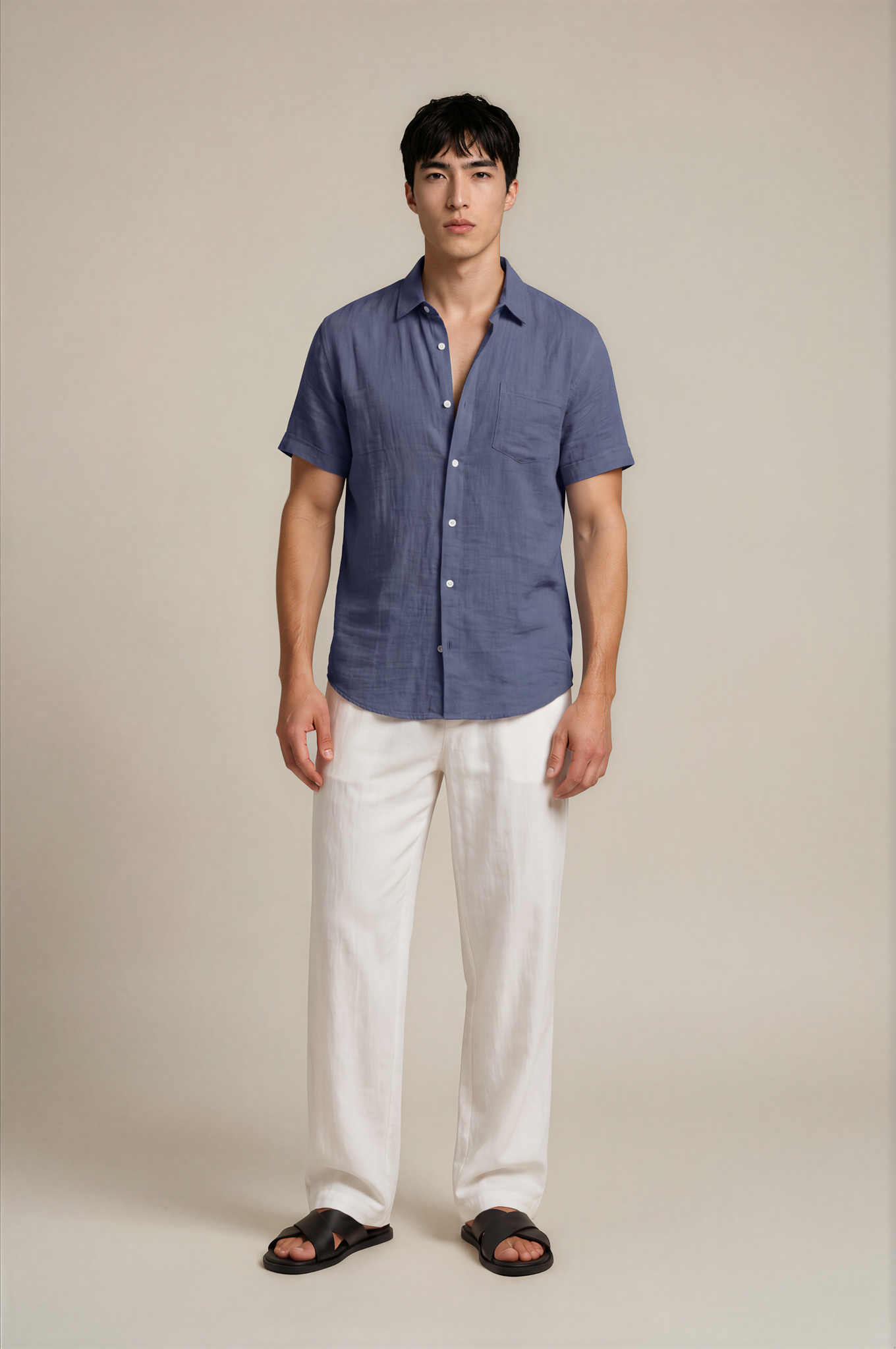 Classic Linen Button-Up Shirt